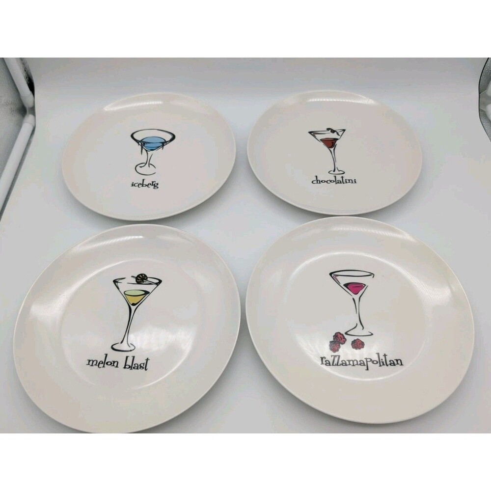 Design Pac Martini Design Dessert Plates 8" Set of 4